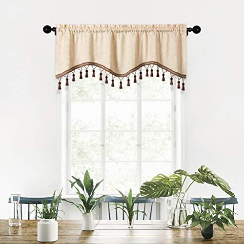 ELKCA Double-Sided Chenille Valance Panels Set of 2
