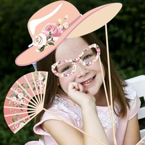 25Pcs Tea Time Photo Booth Props with Stick