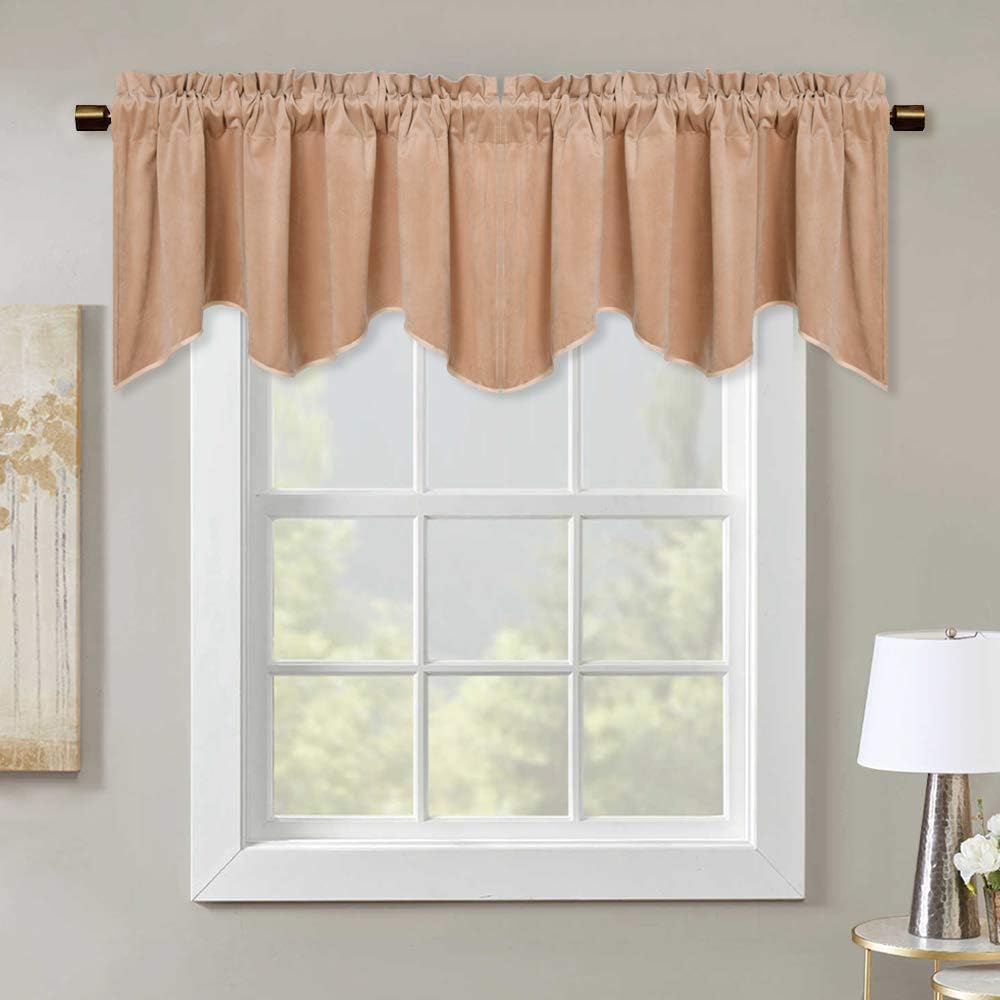 StangH Blush Velvet Valance Curtain - 52x18 Inches 1 Panel
