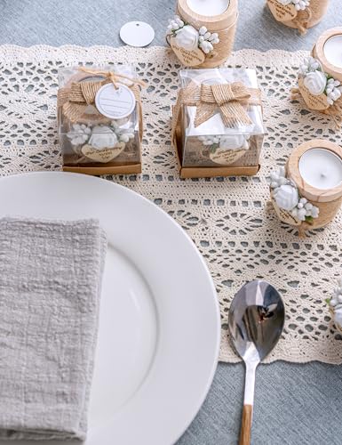 10 Piece Wooden Tealight Candle Holder Set