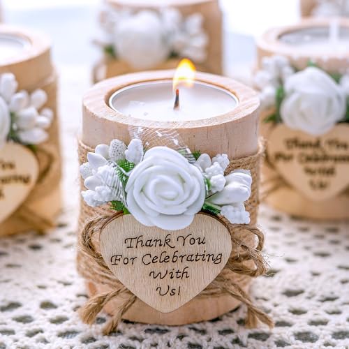 10 Piece Wooden Tealight Candle Holder Set