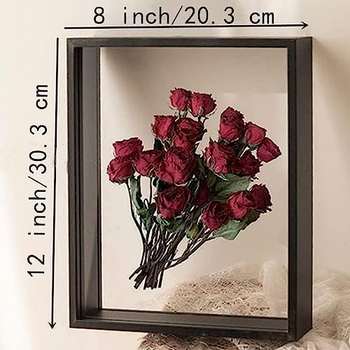 8x12 Floating Photo Frame with Dried Flowers Display