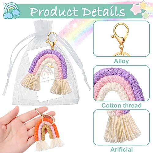 Nosiny Mini Rainbow Macrame Keychains 8 Set