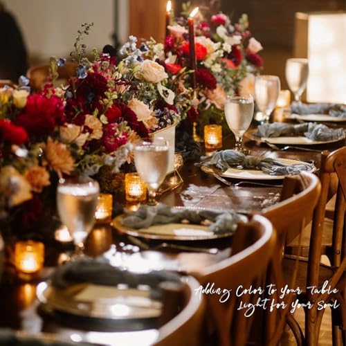 12 Pcs Clear Glass Tea Light Candle Holder Set