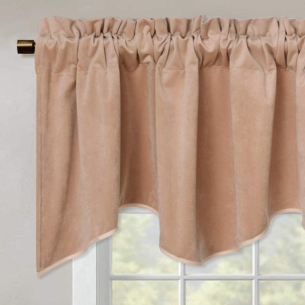 StangH Blush Velvet Valance Curtain - 52x18 Inches 1 Panel