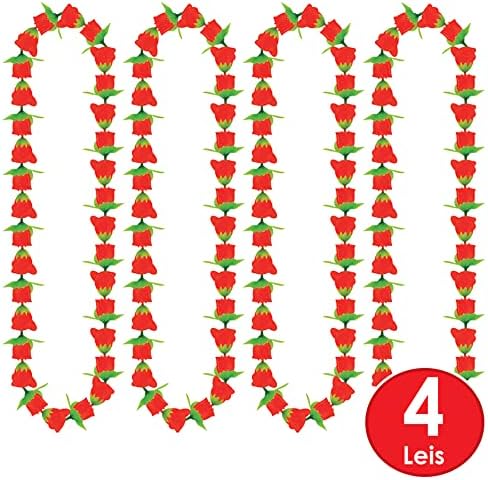 Beistle 4 Piece Fabric Rose Leis for Parties