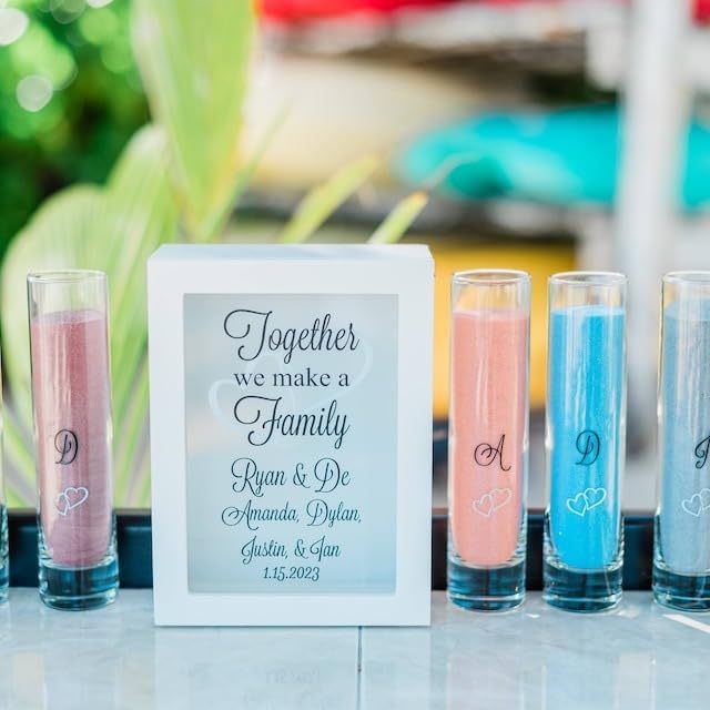 GLASS Blended Family Wedding Sand Shadow Box Set