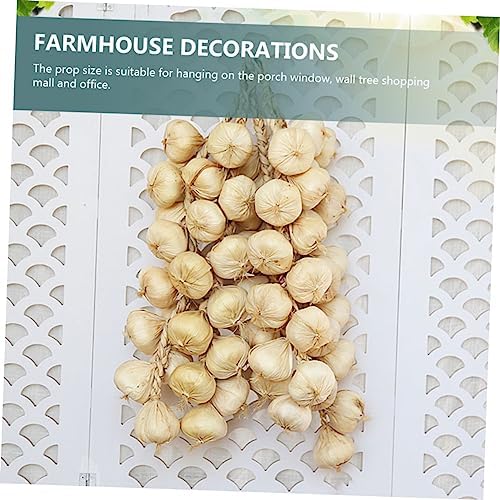 GLEAVI 2Pcs Realistic Fake Garlic Strings Decorative Props