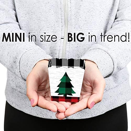 Big Dot of Happiness Holiday Plaid Trees Favor Boxes Set of 12