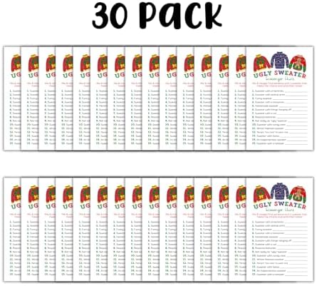 Lashicorn Christmas Scavenger Hunt Game Cards 30 Pack