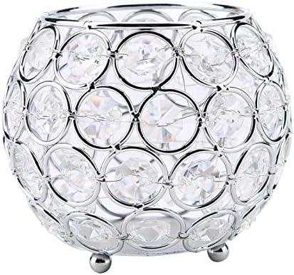 Crystal Candle Holder Round Bowl Tabletop Decor