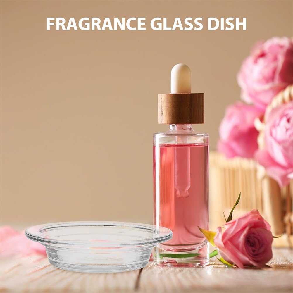 2Pcs Replacement Wax Warmer Tray Glass for Melter Lamp Oil Burner Candle