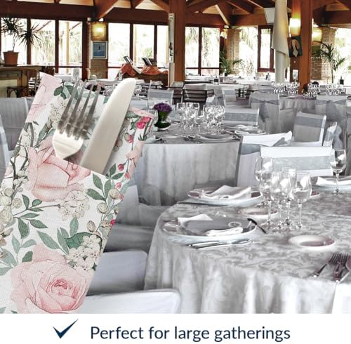 PAW Decor Linen Feel Napkins with Flatware Pocket 50 Count