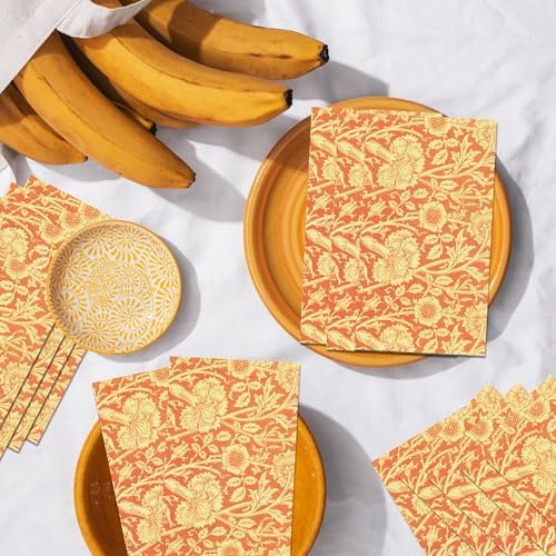 Vintage Floral Paper Napkins Set 80PCS