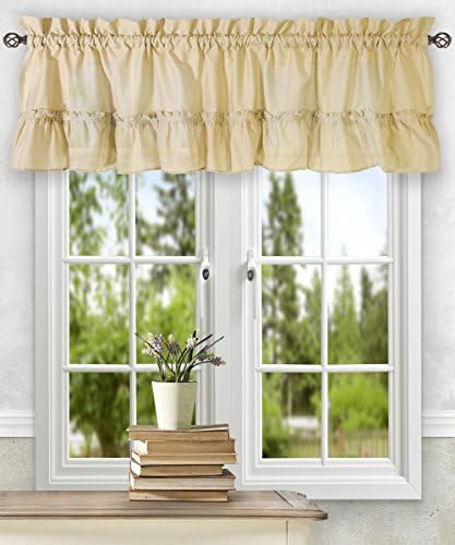 Simple Comfort Ellis Curtain Stacey Valance 54x13 Inch Almond