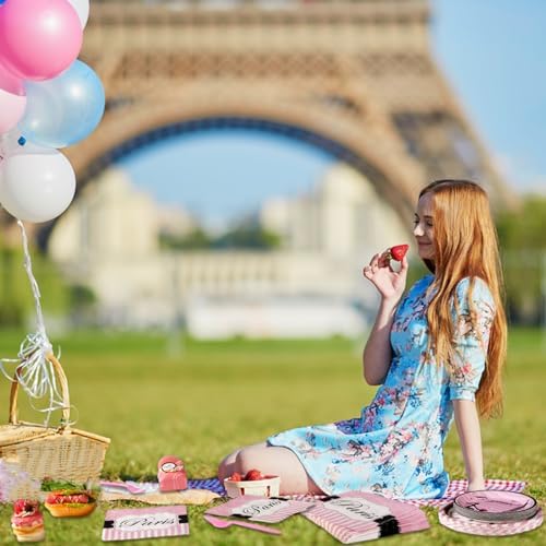 Grencian Paris Eiffel Tower Plates Party Set 24Pcs