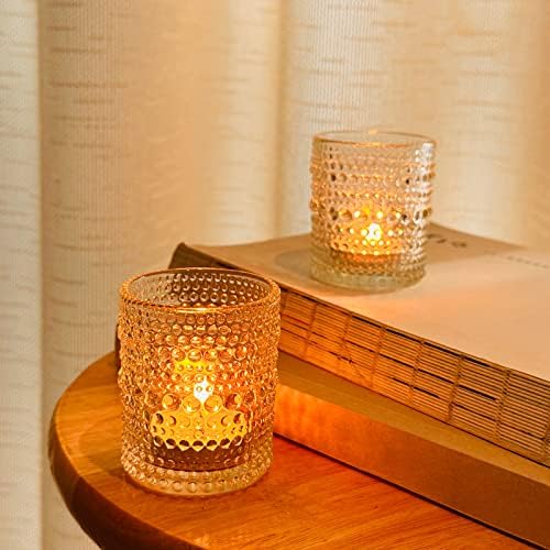 12 Pcs Clear Glass Tea Light Candle Holder Set