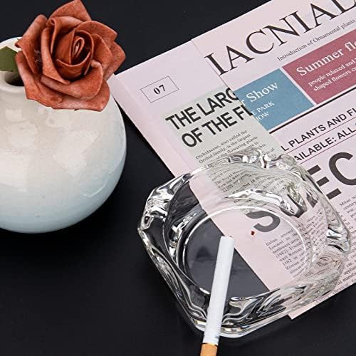 Glass Ashtray Square Transparent Elegant Home Use