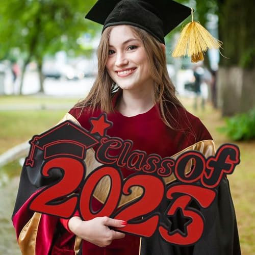 Class of 2025 Wooden Sign with Red Design