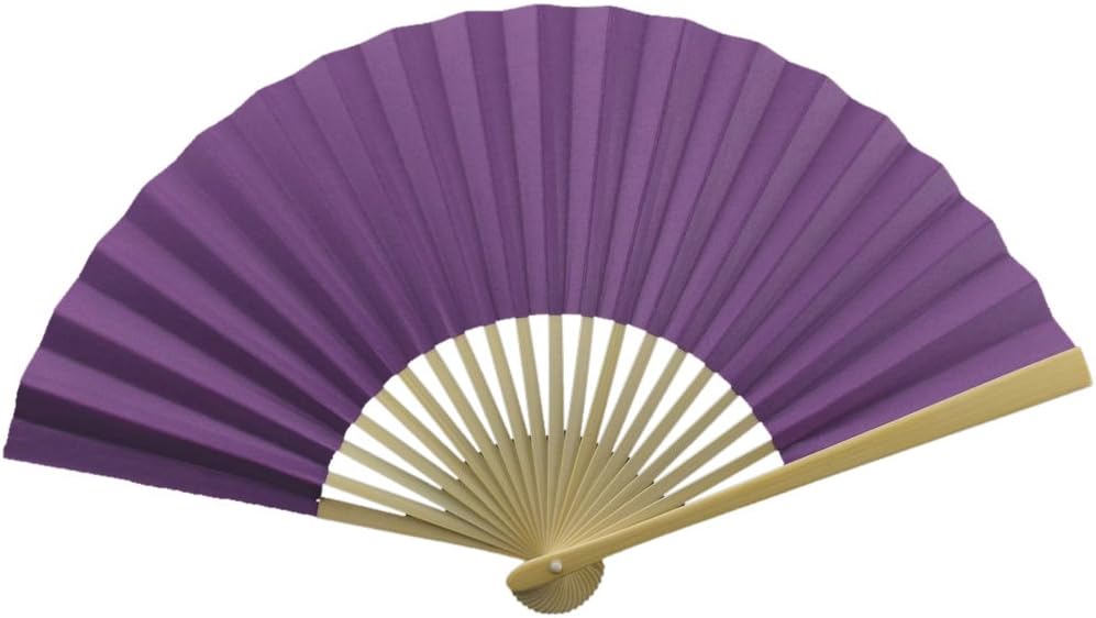 Quasimoon Paper Hand Fans 9-Inch Dark Purple 10-Pack