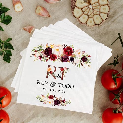 Luxury Personalized Napkins For Party Custom Printed Wedding Napkins