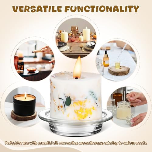 2Pcs Replacement Wax Warmer Tray Glass for Melter Lamp Oil Burner Candle