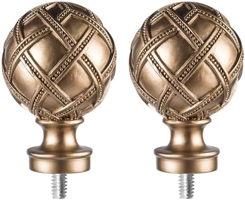 Ycolnaefllr Round Gold Finials for Curtain Rods