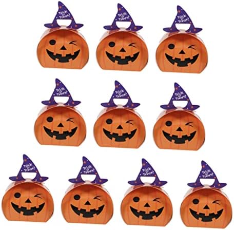 10 Pack Halloween Treats Box Pumpkin Design