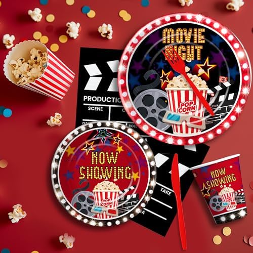 Xigejob Movie Night Tableware Set for 24 Guests