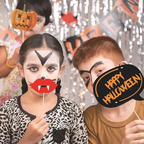 21-Piece Halloween Photo Booth Props for Parties