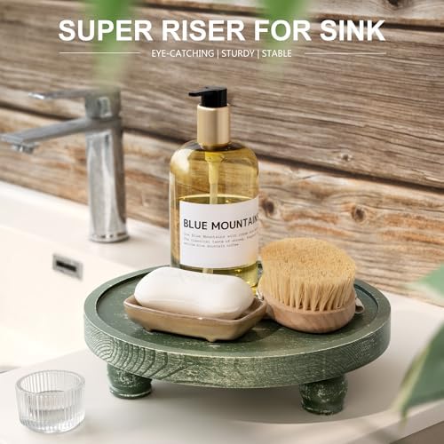 EOSAHR Farmhouse Green Wood Riser for Home Decor