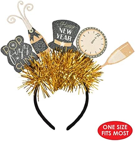 Beistle Happy New Year Headbands with Glitter and Stars