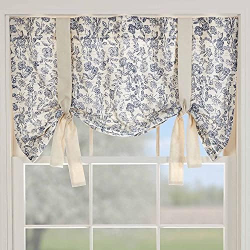 Piper Classics Doylestown Blue Floral Valance Curtain