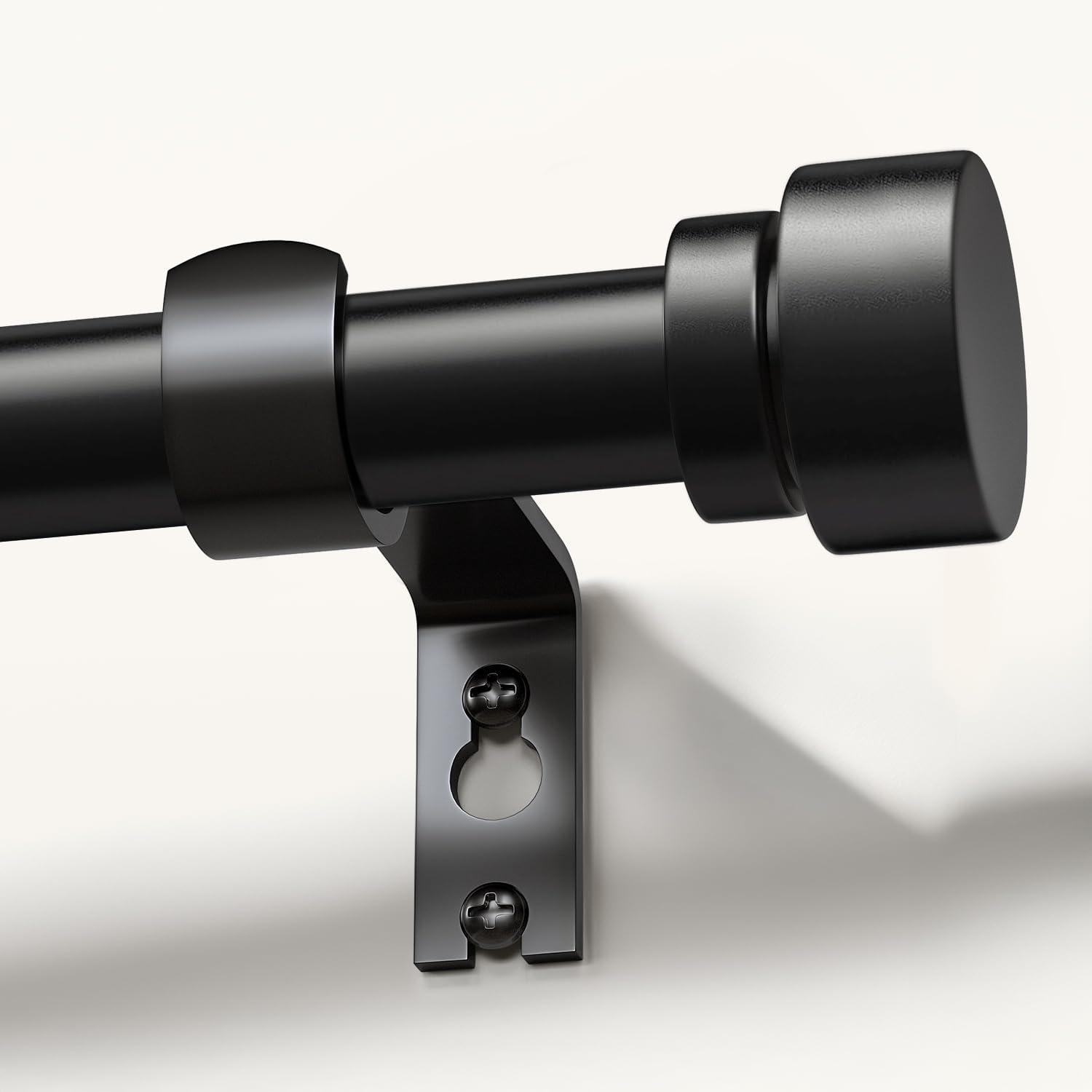 Modern Black Curtain Rods 48-84 Inch Adjustable Length