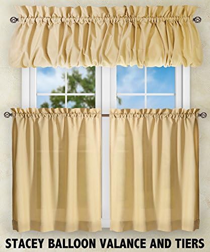 Simple Comfort Ellis Curtain Stacey Valance 54x13 Inch Almond