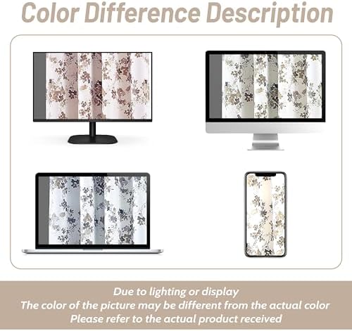 DriftAway Watercolor Floral Valance 52x18 Inch Beige
