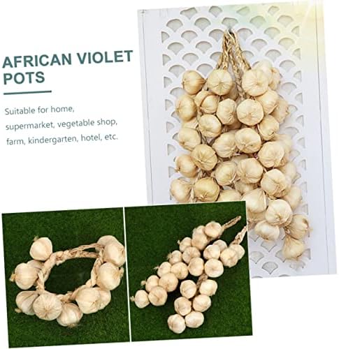 GLEAVI 2Pcs Realistic Fake Garlic Strings Decorative Props