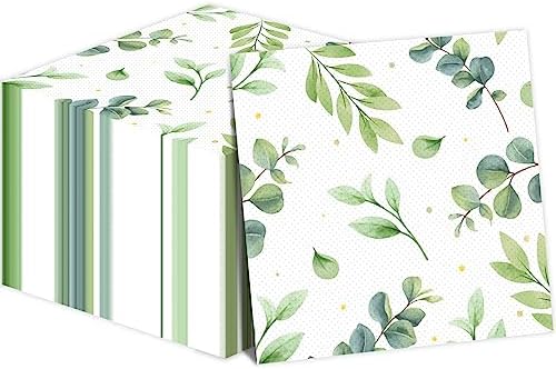 100PCS Eucalyptus Leaf Napkins Sage Green