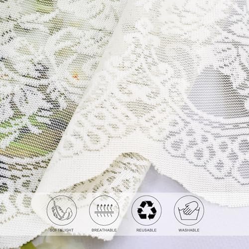 Molaxhome Floral Embroidered Valance 51x16in Beige
