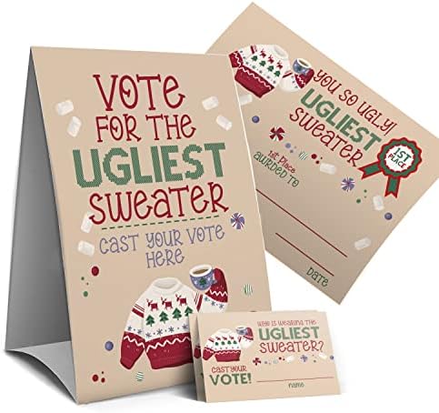 Ugly Christmas Sweater Voting Game Set