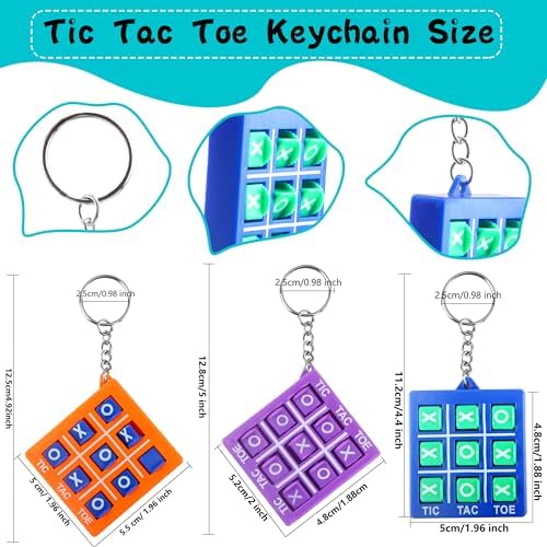 32 Pack Tic Tac Toe Keychain Set for Kids and Adults