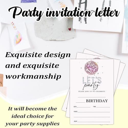 Geuro Disco Birthday Party Invitation Cards