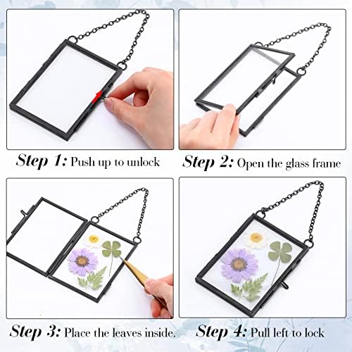 Landhoow 8 Pcs Double Glass Frame for Pressed Flowers