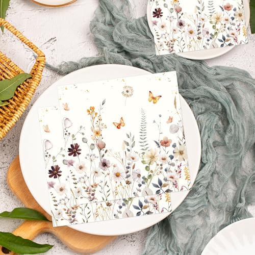 Fall Floral Napkins 50PCS Disposable Autumn Party Decor