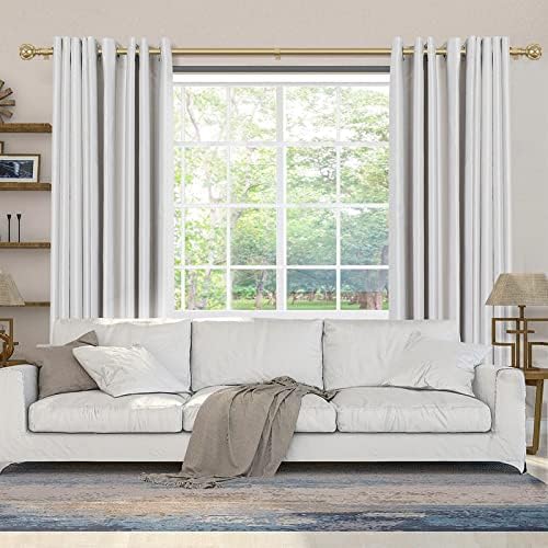 KAMANINA 1 Inch Curtain Rod Finials Set of 2 Warm Gold Netted Texture