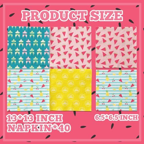40pcs Summer Themed Napkins with Hello Summer Design