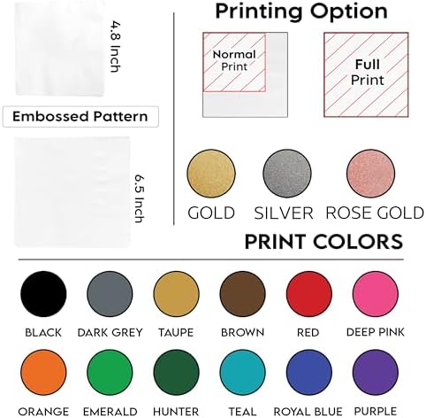 Custom Bridal Shower Napkins with 15-1000 Packs