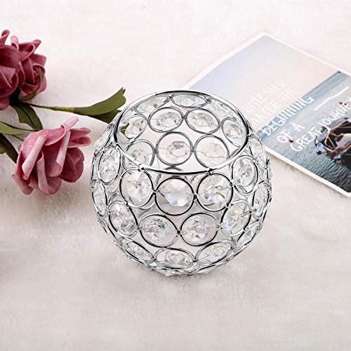 Crystal Candle Holder Round Bowl Tabletop Decor