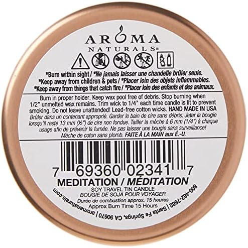 Aroma Naturals Patchouli Frankincense Soy Candle Meditation 2 Count