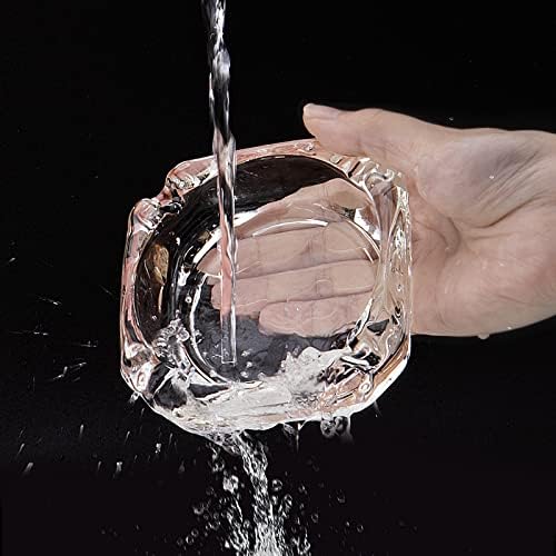 Glass Ashtray Square Transparent Elegant Home Use